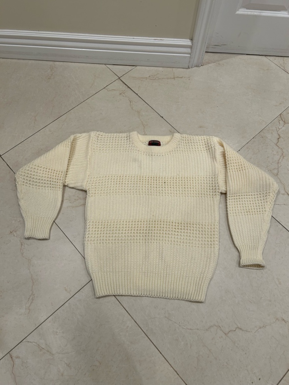 Vintage High Sierra Mervyns Knit Pullover Sweater  Ivory Beige small